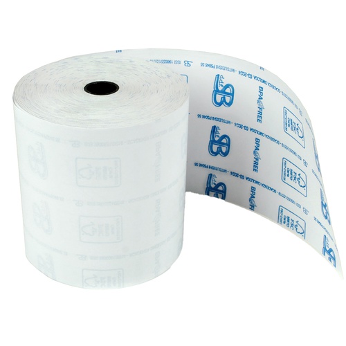 Rotolo registratore cassa - 57,5 mm x 50 m - diametro esterno 64 mm - anima 12 mm - 55 gr - carta termica BPA free - Sabacart - blister 10 pezzi