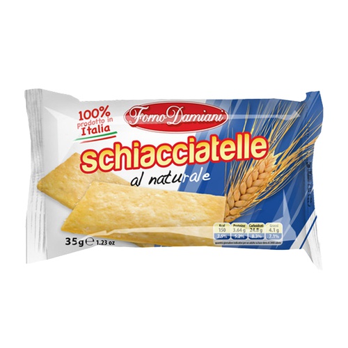 Schiacciatella al naturale - monoporzione 35 gr - Forno Damiani - conf.50 pezzi