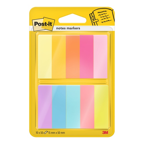 Segnapagina Post it® - 670-10AB-EU - in carta - 12,7 x 44 mm - 10 colori assortiti - Post it® - conf. 500 pezzi