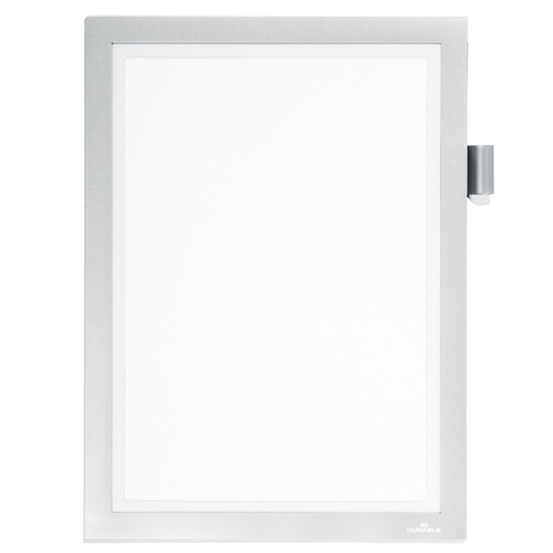 Cornice adesiva Duraframe Note - pannello magnetico - A4 (21 x 29,7 cm)- argento - Durable