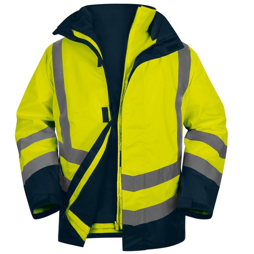 Parka 5 in 1 Optimum 3 alta visibilità - taglia L - giallo fluo - Deltaplus