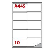 Etichetta adesiva A445 - permanente - 99,6x57 mm - 10 etichette per foglio - bianco - Markin - scatola 100 fogli A4