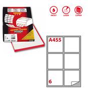 Etichetta adesiva A455 - permanente - 99,1x93,1 mm - 6 etichette per foglio - bianco - Markin - scatola 100 fogli A4
