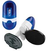 Timbro Pocket Stamp R40 - diametro 40 mm - 5 righe - autoinchiostrante - blu - Colop