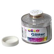 Barattolo Glitter - grana fine - 150ml -  argento - CWR