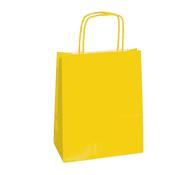 Shopper in carta - maniglie cordino - 22 x 10 x 29cm - giallo - conf. 25 sacchetti