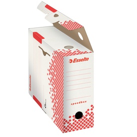 Scatola archivio Speedbox - dorso 8 cm - 35x25 cm - bianco e rosso - Esselte