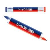 Penna a sfera gel cancellabile 2 in 1 - punta 0,7mm -  blu/rosso - Osama