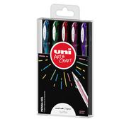 Penna sfera gel Uni Ball Signo  - punta 1,0mm - colori assortiti glitter - Uni Mitsubishi - astuccio 5 penne