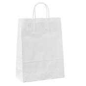 Shoppers in carta - maniglie in cordino - 18x8x24 cm - bianco neutro - Mainetti Bags - conf. 25 pezzi