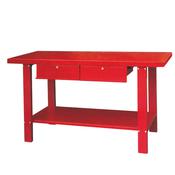 Tavolo da lavoro in metallo - 2 cassetti - rosso - 150 x 64 x 86,5 cm